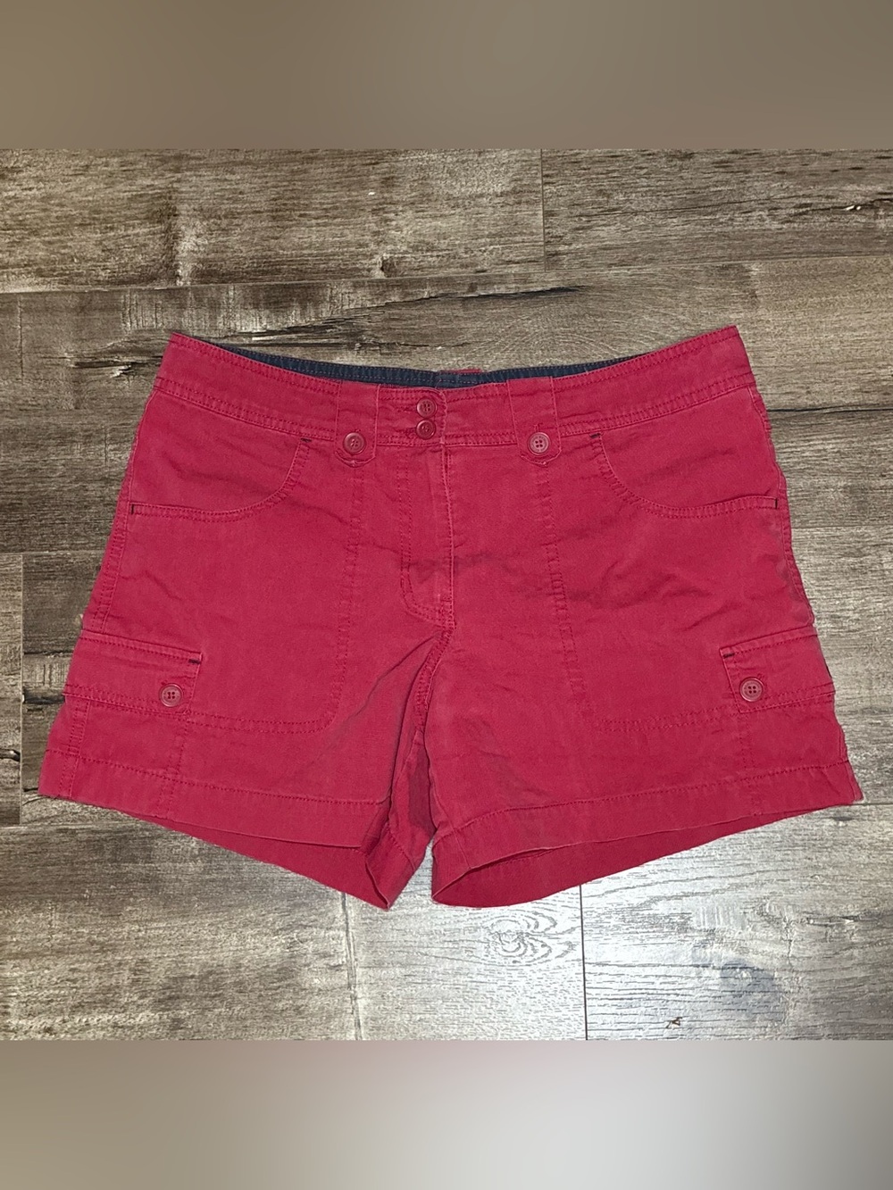 BC Clothing Red Cargo Bermuda Shorts